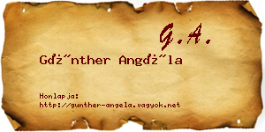 Günther Angéla névjegykártya